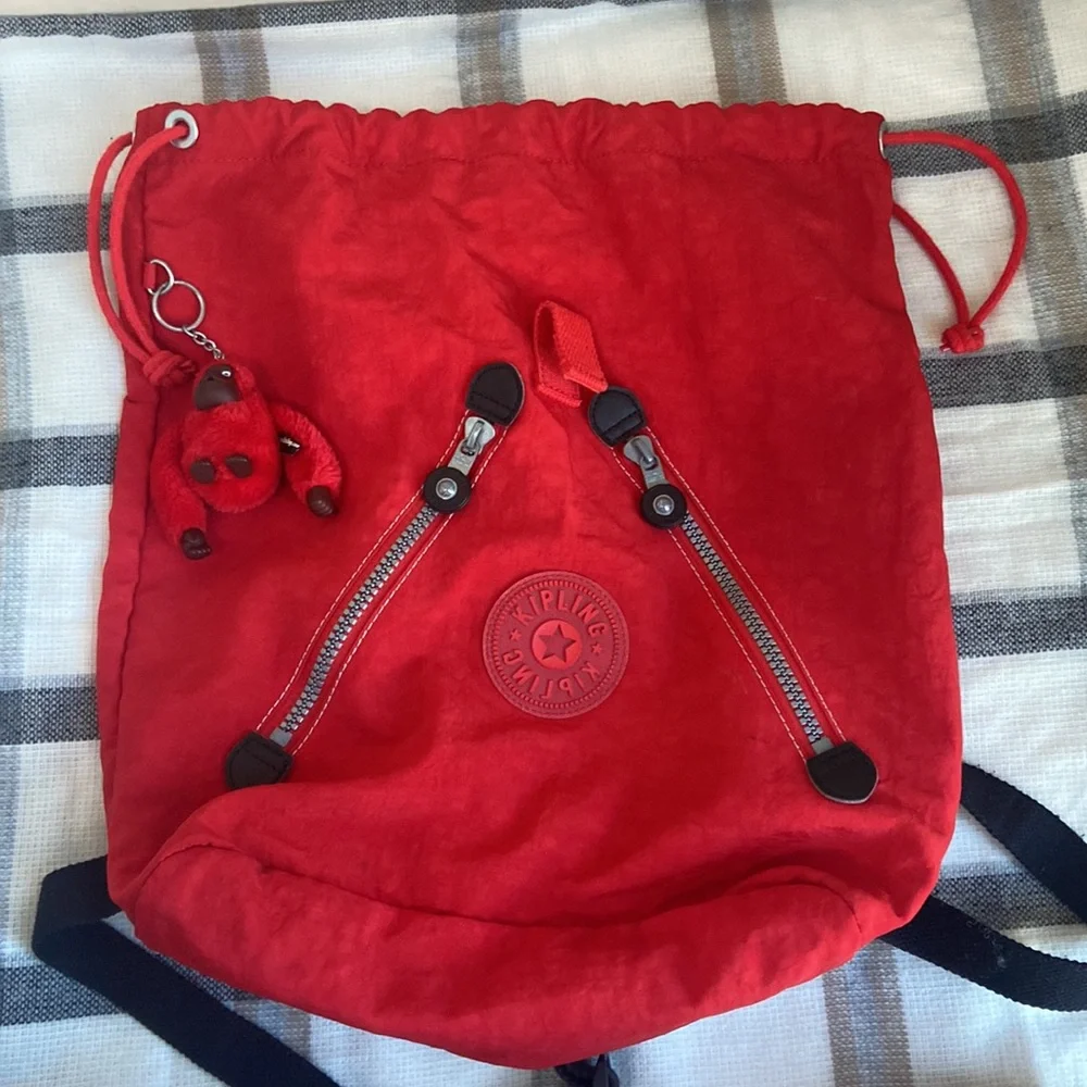 Kipling Red Backpack - Picture 7 of 8